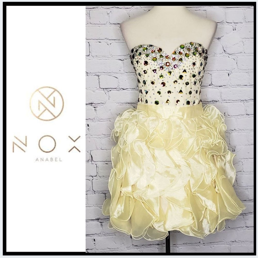 NWT NOX ARABEL Jeweled Strapless Cocktail Dress - Picture 1 of 4